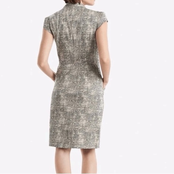 MM LaFleur Felisa Scribble Jacquard Sheath Dress Black Cream 6 - Picture 2 of 10